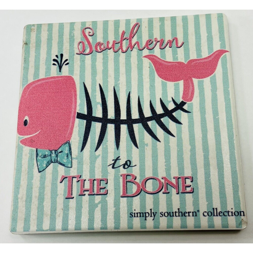 Simply Southern Coaster Water Absorbent Cork Backing "Southern to the Bone” 1pc
